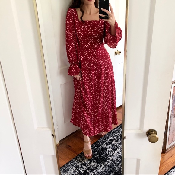 heart print maxi dress